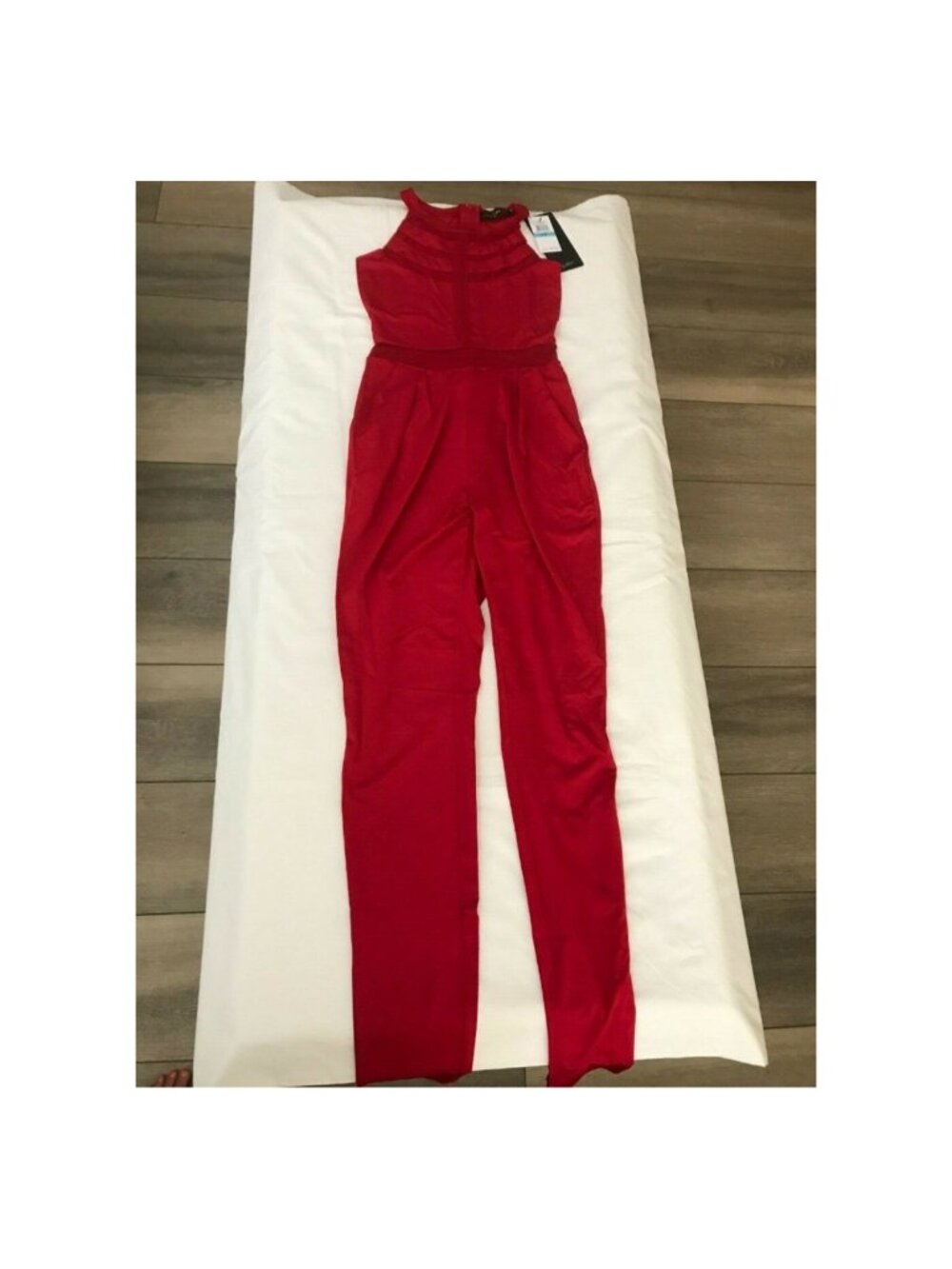 Baby Phat Mesh Insert Jumpsuit Sangria Red Lace Long Jump Suit S M L NWT